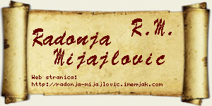 Radonja Mijajlović vizit kartica